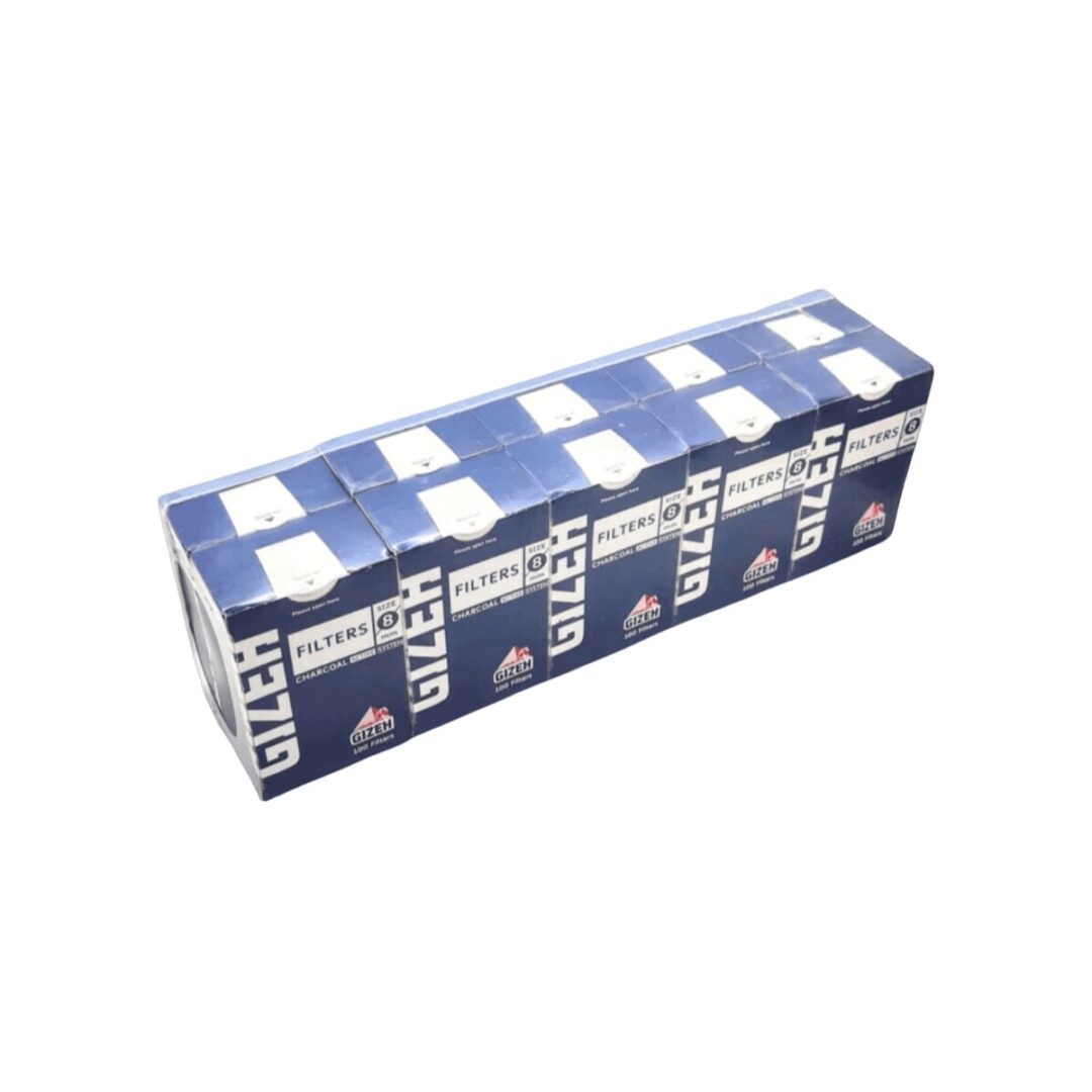 Gizeh Regular Carbón Activado 8 mm x100 — pack x10 und.