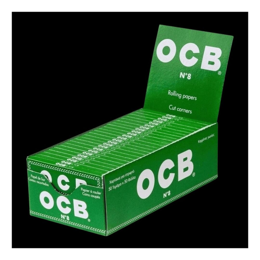 OCB Green N°8 1 p x50 papeles — pack x50 und.